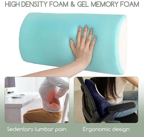 HIGOGOGO Lumbar Support Pillow for Recliner Chair/Accent Chair/Couch, Memory Foam Back Support Cushion for Elderly, Recliner Cushions for Back Rest, Pain Relief, Reading, Washable Cover, Navy - Image 3