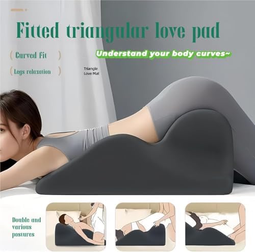 Sweet Spot Pillow for Sitting, Couples Intimacy Pillow - 27° Angle Perfect Position, Multifunctional Couple Back Pillow with 3D Memory Foam Design, Support for Relaxation or Play (Gray) - Image 2