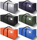 VELVETSURE Heavy Duty Extra Large Moving Bags W/Backpack Straps - Strong Handles & Zippers, Storage Totes For Space Saving, Fold Flat, Alternative to Box and Bin (Set of 6, Multicolor) by VELVETSURE