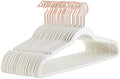 Amazon Basics Slim Velvet Non-Slip Space Saving Suit Clothes Hangers, Closet Organizer, Ivory/Rose Gold, 30-Pack by AmazonBasics