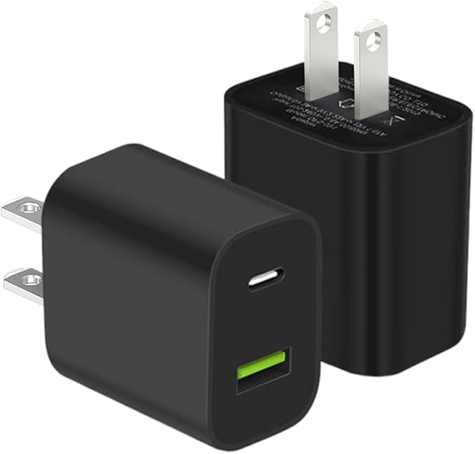 2 Pack USB C Charger Block, Dual Port Type C Wall Charger Fast Charging | 20W Power Adapter Cube for iPhone 14/14 Pro/14 Pro Max/14 Plus/13/12/11, XS/XR/X, iPad, Samsung, More by DENGWENQIANG