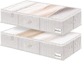 StorageWorks 7 Inch Low Profile Under Bed Storage Containers with Clear Lid | Reinforced Structure, Resists Sagging, Handles & Label Holder, Foldable Stackable Closet Storage for Clothes, Blankets, Toys by StorageWorks