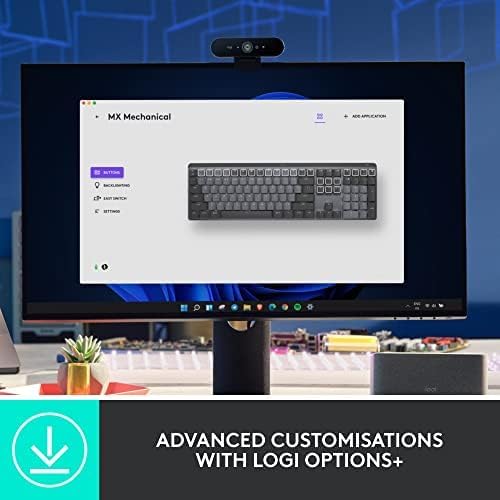 Logitech MX Mechanical Wireless Illuminated Keyboard Tactile - Graphite | Illuminated performance, backlit keys, Bluetooth, USB-C, macOS, Windows, Linux, iOS, Android, metal construction - Image 7