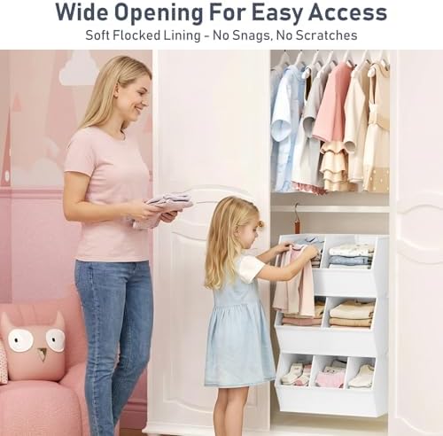 Hanging Closet Organizer Extra Large, Clothes Hanging Shelves for Closet with Divider, Collapsible Closet Storage System, Fabric Storage Bins for Home, Dorm, Rv, Sweaters, Handbags, Underwear, Sock - Image 6