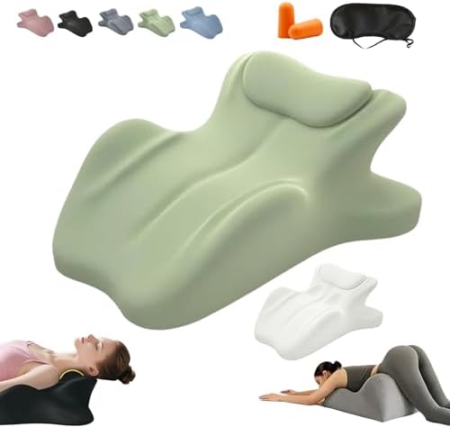 Couples Pillow Reading Pillow 27° Lift Ergonomic Memory Foam Cushion for Intimacy, NeckPillow, Multi-Functional Back Support Pillow with Replaceable Small Pillows, Comfort(Green,25"x22"x18") by Unknown
