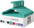 Plastic Hangers 20 Pack Aqua - Clothes Hangers - Makes The Perfect Coat Hanger and General Space Saving Hangers for Closet and New Apartment Essentials - Percheros Ganchos para Colgar Ropa Hangars by Neaterize