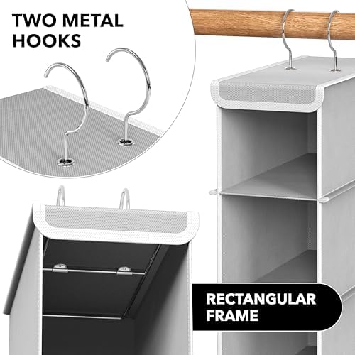 Simple Houseware 2 Pack 10 Shelves Hanging Shoe Organizer, Gray | Dual Metal Hooks, Holds Up to 20 lbs, for Narrow Space - Image 5