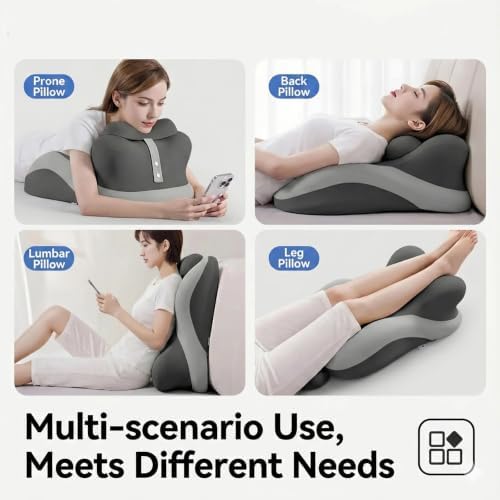 27 Degree Incline Memory Foam Wedge Pillow, Ergonomic Body Position Helper Cushion for Couples, Multi Purpose Bed Wedge for Reading Back Support and Leg Elevation,Black - Image 2