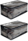Hefty Storage Bags Extra Large Double Zipper Backpack, Heavy Duty Water Resistant Moving Totes with Shoulder Straps, Foldable Reusable Packing Organizers, 2 Pack (X-Large Black) by Hefty