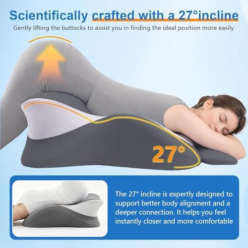 Versatile Memory Foam Wedge Pillow with 27° Ergonomic Design, Removable Cover – All-in-One Support Forreading, Sleeping, Sitting & Relaxation,Black - Image 3