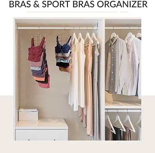 ZEDODIER 2 Pack Tank Top Hanger, Bra Organizer for Closet, Space Saving | 32 Hooks Total, Sturdy Metal, 360° Rotating, Foldable Design, Hanging Closet Organizers and Storage for Apartments and Dorms - Image 3