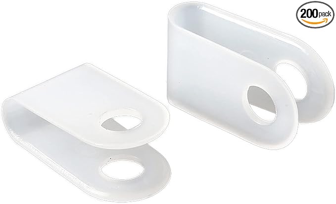 200Pcs White Nylon U-Type Cable Clamps, 1/8 Inch Wire Organizer | Nylon durable material, U-Type cable fixing clips, Ideal for household wire management, Office Cable Management by Teansic