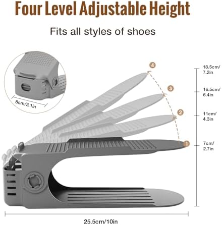 Neprock Shoe Slots Organizer,Shoe Storage Organizer Shoe Rack for Closet Organization,Shoe Slots Organizer De Zapatos Shoe Hoder Space Saver for Entryway(12 Pack)(Greay) - Image 3