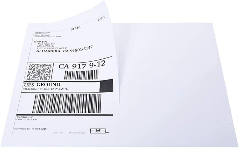16000 Round Corner Half Sheet Self Adhesive Shipping Labels for Laser and Ink Jet Printers, White Blank (8000 Sheets, 16000 Labels) - Image 4