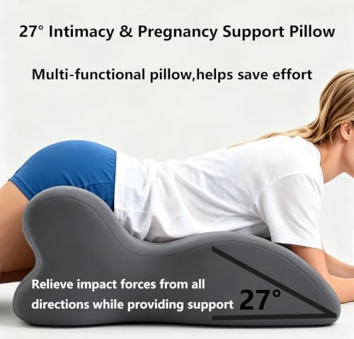 Adjustable Intimacy & Pregnancy Support Pillow - Ergonomic Foam Wedge Cushion for Back Pain, Sitting, Lying, Multi-Position with Removable Washable Cover (Dark Gray) - Image 6