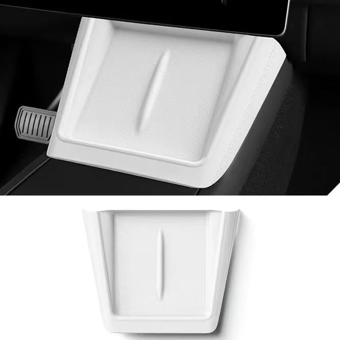 Center Console Wireless Charging Pad Protector for Tesla Model 3 (Highland 2024-2025) & 2025-2026 Tesla Model Y Juniper, Ultra-Thin Phone Non-Slip Pad, Silicone Charging Tray Cover Accessories - White by Maizengauto