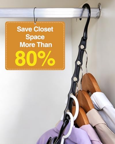 AMKUFO Hangers-Space-Saving 16 Pack Space-Saver, Plastic Magic Hangers for Small Closet Organization, Multifuctional Clothes Hangers for Closet Organizer and Storage, Small Sapce Home Essentials - Image 6