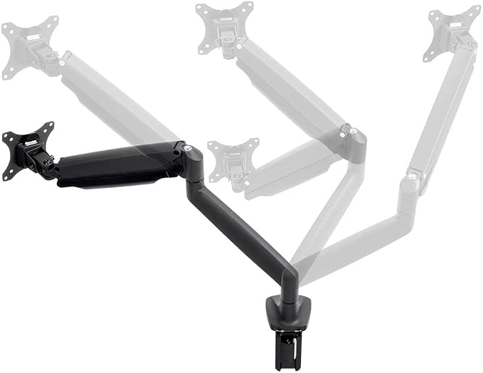 Monoprice Single Monitor Adjustable Gas Spring Desk Mount - Black, Supports Up to 34 inch Monitors, 19.8 LBS Display Weight, Smooth Full-Motion Black - Workstream Collection - Image 4