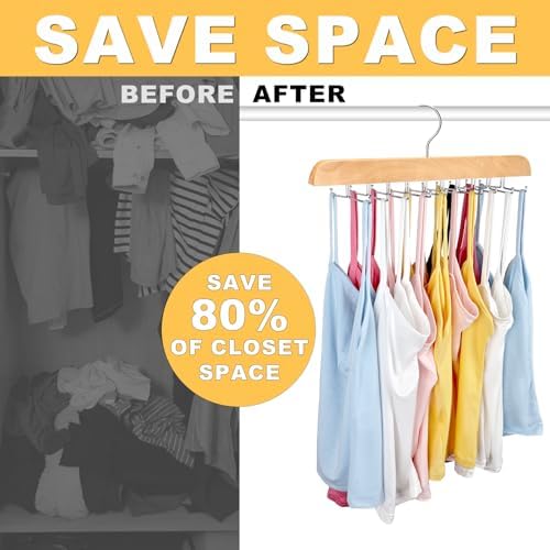 Tank Top Hanger for Closet Organizer, 20 Large Capacity Premium Bra Hanger | Space Saving Hangers with Foldable Metal Hooks, Underwear Storage Bathing Suit Organizer Multi Hanger for Hat, Purse, Belt - Image 5