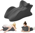 27° Contoured Stomach Lying Pillow, Ergonomic Memory Foam Prone Support Cushion with Adjustable Neck Rest, Washable Removable Cover for Gaming & Bed Relaxation,Black by Unknown
