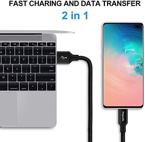 etguuds 6.6ft USB A to USB C Cable, 2Pack Fast Charging Cord Type C Charger | for iPhone 17 16 15 Pro Max Plus 16e 17 Air, Samsung Galaxy S26 S25 S24 S23 S22 S21 S20 A17 A16 A56 A55 Flip Fold, Black - Image 4