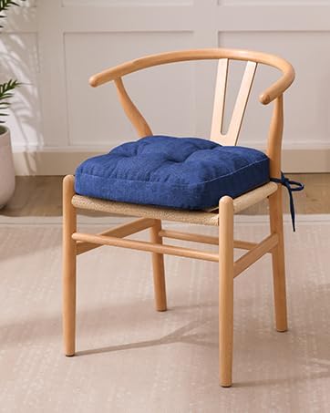 IASEAHK Chair Cushions, Dining Chair Cushions, Tufted Indoor Chair Pads, Set of 4, Navy Blue, 16.5'' x 16.5'' x 3.5'' - Image 2