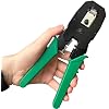 RJ45 Crimp Tool Kit Pass Thru Cat5 Cat5e Cat6 RJ45 Crimping Tool 1 Wire Punch Down Cutter and 1 Network Cable Tester RJ45 Crimp Tool Kit ethernet Crimping set - Image 6