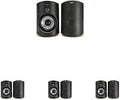 Polk Audio Atrium 4 Weatherproof Outdoor Speakers with Powerful Bass (Pair, Black), All-Weather Durability, Broad Sound Coverage, Speed-Lock Mounting System (Pack of 4) by PolkAudio