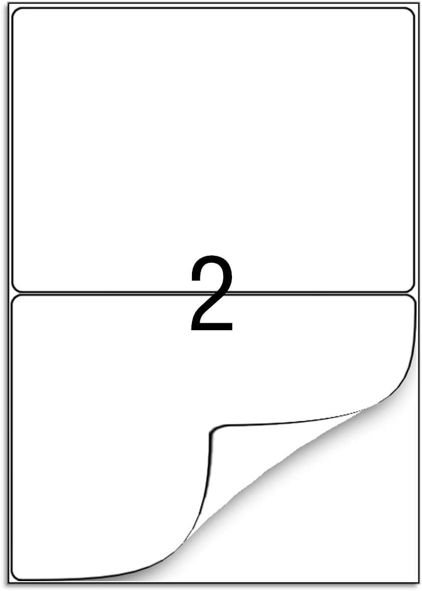 16000 Round Corner Half Sheet Self Adhesive Shipping Labels for Laser and Ink Jet Printers, White Blank (8000 Sheets, 16000 Labels) - Image 3