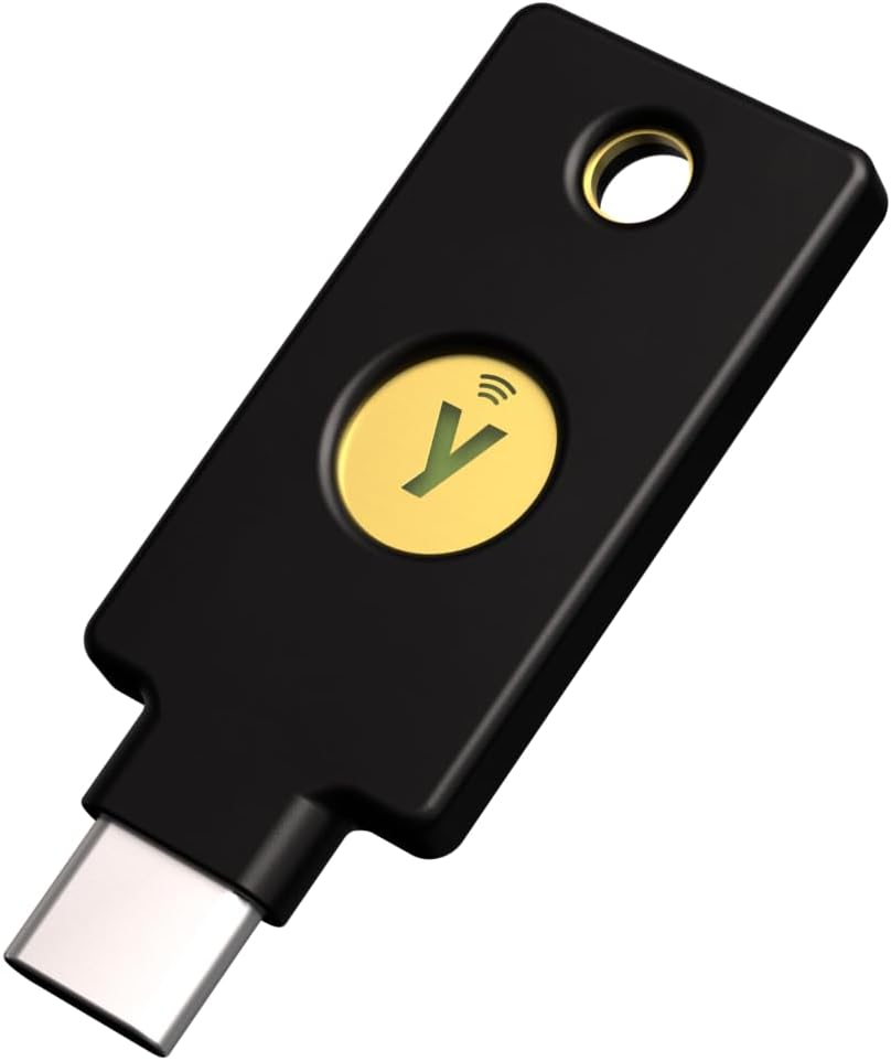 Yubico - Security Key C NFC - Basic Compatibility - Multi-Factor authentication (MFA) Security Key and passkey, Connect via USB-C or NFC, FIDO Certified by Yubico