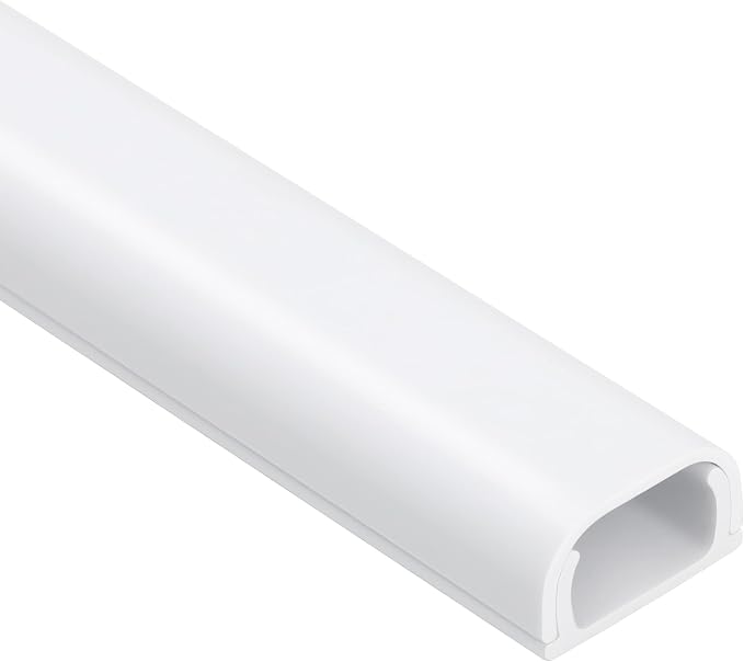 ZhiYo 43" Cord Covers for Wires on Wall, White Cord Hider, 0.7" W x 0.4" H | Fits 2 Cords, Premium Paintable Raceway for Wall-Mounted TV, Self-Adhesive Wire Hider for Extension Cords & Ethernet Cables by ZhiYo