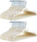 Amazon Basics Slim Velvet Non-Slip Space Saving Suit Clothes Hangers for Closet Organization, Ivory/Beige, 100-Pack by AmazonBasics