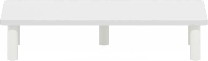 Furinno TURN-N-TUBE Monitor Stand Riser, 23.6" Wide Rectangle Monitor Riser, Laptop Stand for Desk, Office Desktop Accessories Organizers, Toolless Assembly, For Study Room, Dorm, White - Image 6
