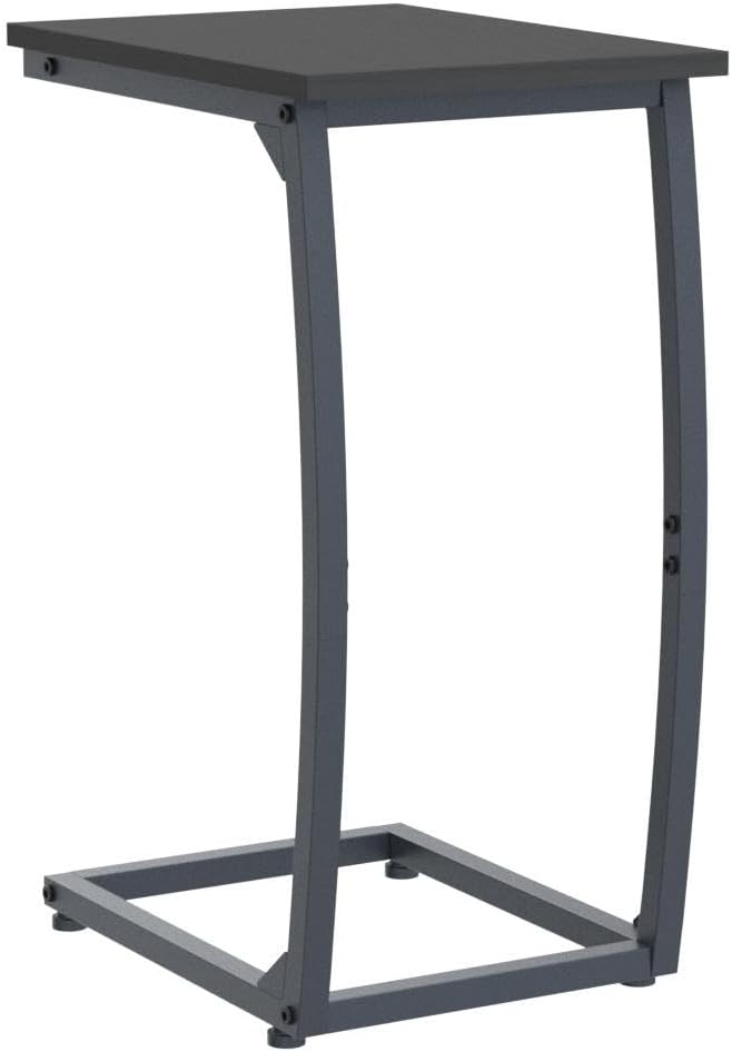 C Shaped End Table Set of 2,Side Table for Couch,Curved Support Legs, Slide Under Couch Table for Sofa, TV Tray Table for Living Room Bedroom(Black) - Image 5