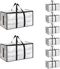 8 Pack-Extra Large Heavy Duty Moving Bags - Waterproof Storage Totes with Handles & Zippers, Foldable for College Dorm, Storage (Clear) by Unknown