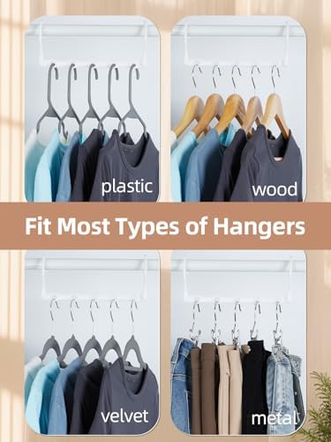 HOUSE DAY White Magic Space Saving Hangers, Premium Smart Hanger Organizer | Space Saver Hanger, Closet Organizer and Storage for Dorm, Apartment, Dorm Room Essentials for Grouping Clothes - Image 5