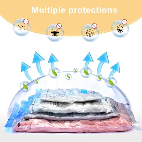 UPGOGO Combo 16 Pack Travel Vacuum Bags with Portable Electric Pump, Space Saver Vacuum Storage Bags for Clothing and Luggage, Travel Essentials - Image 6