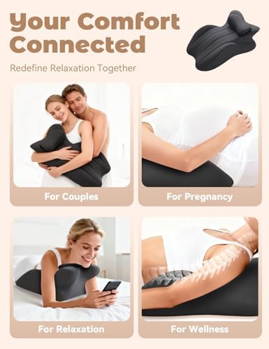 Couples Pillow for Intimacy 27 Degree = Just The Right Lift, Ergonomic Memory Foam Intimacy Comfort Pillow Hip & Back Support, All Perfect Position Easily Postures Wedge Pillow (Blue) - Image 5