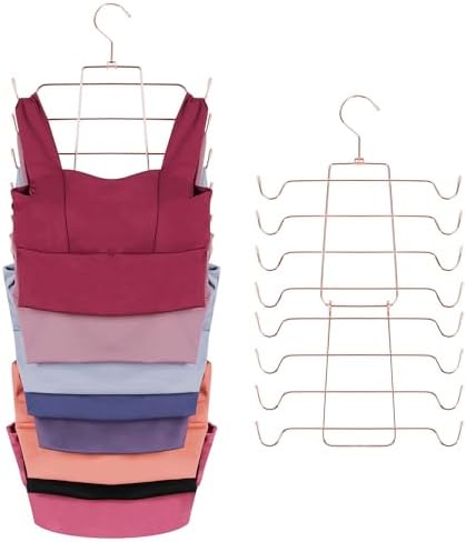 ZEDODIER 3 Pack Tank Top Hanger, Bra Organizer for Closet, Space Saving | 48 Hooks Total, Sturdy Metal, 360° Rotating, Foldable Design, Hanging Closet Organizers and Storage for Apartments and Dorms by ZEDODIER