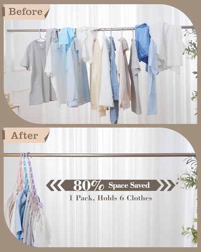 Space Saving Hangers for 48 Clothes, Reinforced Collapsible Hangers | 360° Swivel Hook, Fully Assembled, Hanger Hooks Space Saver for Closet Organizers and Storage, Dorm Room Essentials, Black - Image 2