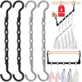 Closet Organizers and Storage, College Dorm Room Essentials for Girls Guys | 4 Pack, Stronger Space Saving Hangers, Clothes Hanger with 5 Holes, Closet Storage Magic Home Organization by HAOWWLAISpaceSavingHangers