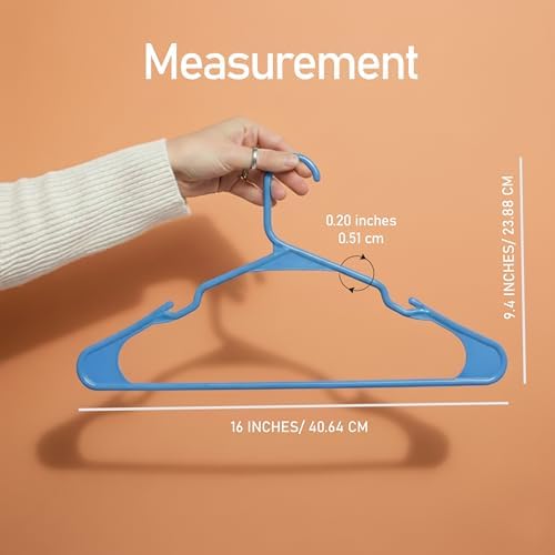 Utopia Home Plastic Hangers 50 Pack – Space Saving Clothes Hanger Blue | Durable & strong | Closet organizer & storage | Ideal for apartments, dorms & stocking stuffers - Image 2