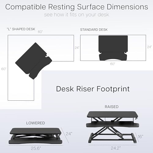 VIVO Dark Gray 26 inch Standing Desk Converter, DESK-V026KG - Image 6