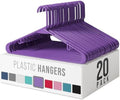 Plastic Hangers 20 Pack Purple - Clothes Hangers - Makes The Perfect Coat Hanger and General Space Saving Hangers for Closet and New Apartment Essentials - Percheros Ganchos para Colgar Ropa Hangars by Neaterize