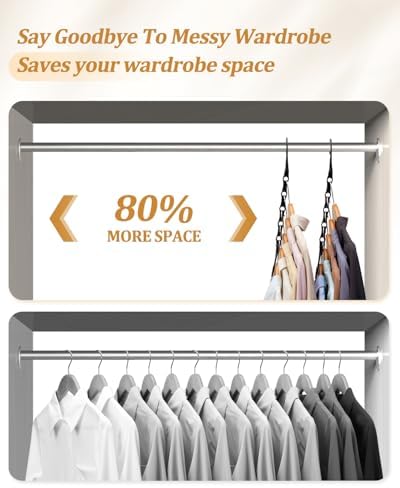 AMKUFO Hangers-Space-Saving 16 Pack Space-Saver, Plastic Magic Hangers for Small Closet Organization, Multifuctional Clothes Hangers for Closet Organizer and Storage, Small Sapce Home Essentials - Image 7