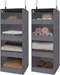 GRANNY SAYS 4-Shelf Hanging Closet Organizer, Foldable Storage, Gray | 44 lb Capacity, No-Sag Support, Keeps Clothes Neat, Folds Flat, Fits RV, Dorm & Small Closets, 2 Pack by GRANNYSAYS
