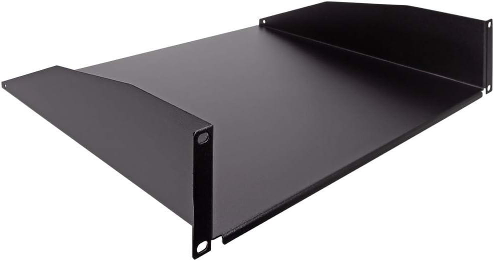 NavePoint 2U 19-Inch Rack Mount Cantilever Server Cabinet Shelf with Lip 14-Inches Deep Black - Image 3