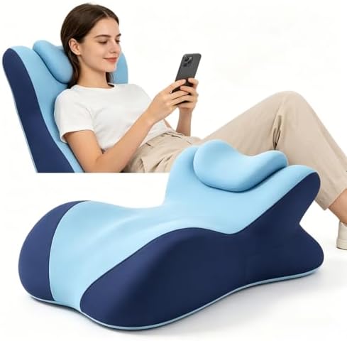 Ergonomic Memory Foam Wedge Pillow for Couples – Intimacy Pillow, Prone Pillow for Sleeping, Breathable Positioning Support for Back Pain Relief, Reading & Massage – Removable Cover (Blue) - Image 6