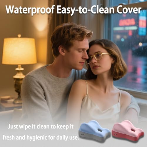 Couples Pillow for Intimacy, Ergonomic Bumpy Position Butt Cushion, Discreet Memory Foam Support Pillow for Couples (Dual Gray) - Image 6