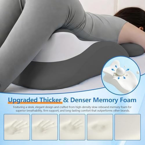 Versatile Memory Foam Wedge Pillow with 27° Ergonomic Design, Removable Cover – All-in-One Support Forreading, Sleeping, Sitting & Relaxation,Black - Image 4